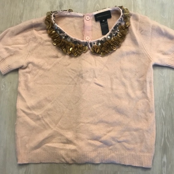 Anthropologie Corey Lynn Calter Peter Pan Beaded Collar Sweater - Picture 3 of 3